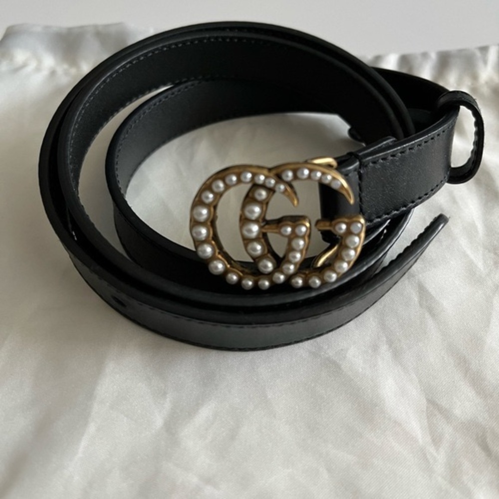 Gucci Pearl Logo Belt